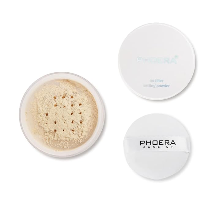 PHOERA Setting Powder Controls Oil,Setting Powder Makeup Light,Loose Powder Makeup Coverage,Loose Setting Powder Mini,0.17oz (Big02# Cool Beige)-Velvo Beauty