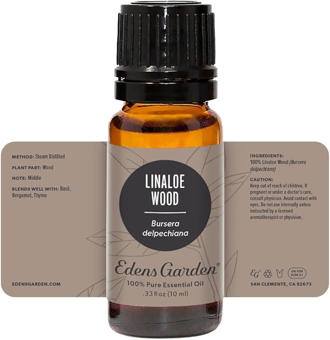 Edens Garden Linaloe Wood Essential Oil- 100% Pure Premium Grade, Undiluted, Natural, Therapeutic, Aromatherapy, The Best for Diffuser, Skin, Face, Hair 10 ml (.33 fl oz)-Velvo Beauty