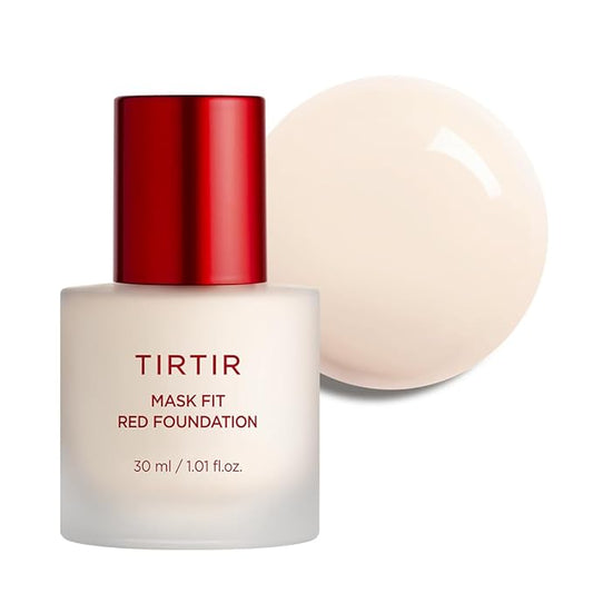 TIRTIR Mask Fit Red FoundationㅣLong Lasting Flawless Coverage, Energy Essence, Lightweight, Hydrating, Pore-Blurring, Breathable Satin Finish, Makeup, Radiant Skin, #10C Shell, 1.01 Fl Oz-Velvo Beauty