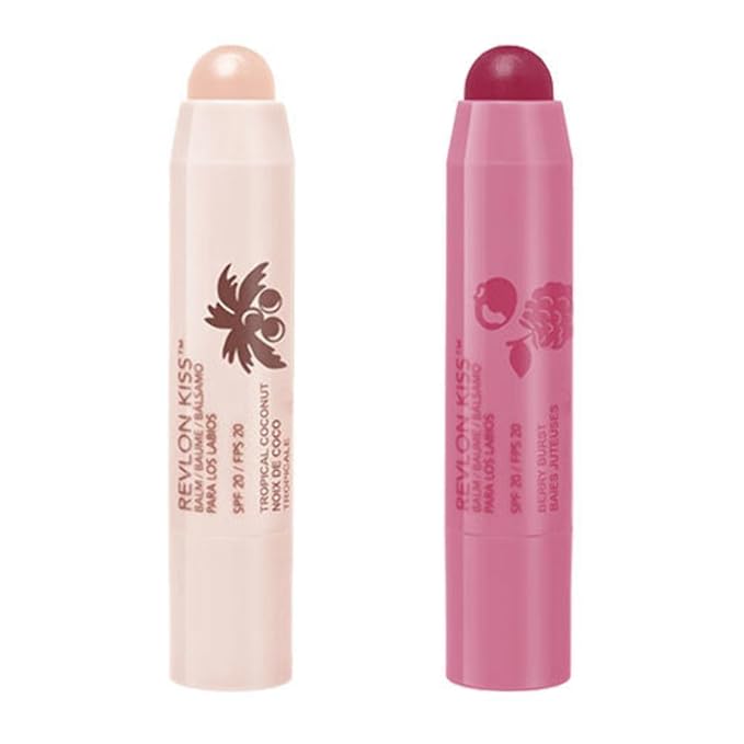 Revlon Kiss Lip Balm Tropical Coconut & Berry Burst, .09oz each-Velvo Beauty