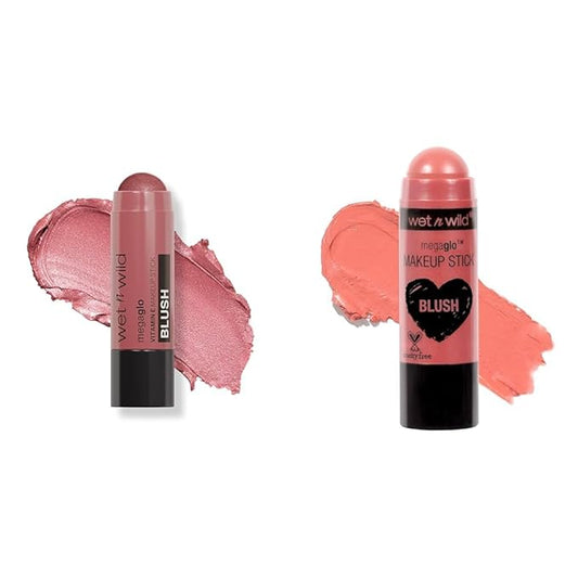 wet n wild Makeup Stick Bundle - Current Jam & Pink Floral Majority, Buildable Color for Eyes, Cheeks & Lips-Velvo Beauty