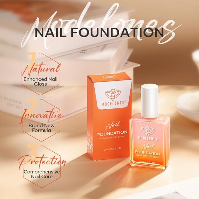 modelones Nail Strengthener, Iridescent Pink Nail Natural Concealer Foundation Polish Air Dry Nail Growth Polish for Damaged Nails Imperfection Masking Gifts for Women 15ml-Velvo Beauty