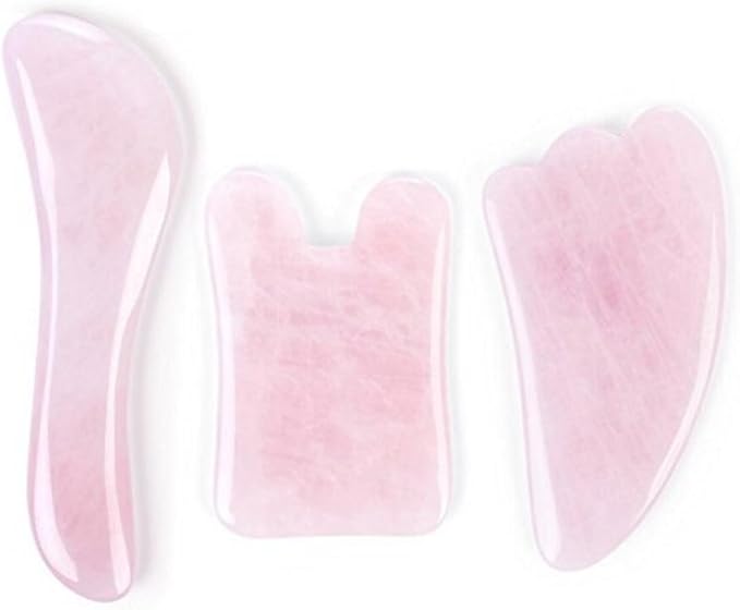 Feng Shui Pink Rose Quartz Gua Sha Board-Therapeutic Relief and Skin Renewal -Premium All Natural Handmade Healing Stone W3462-Velvo Beauty