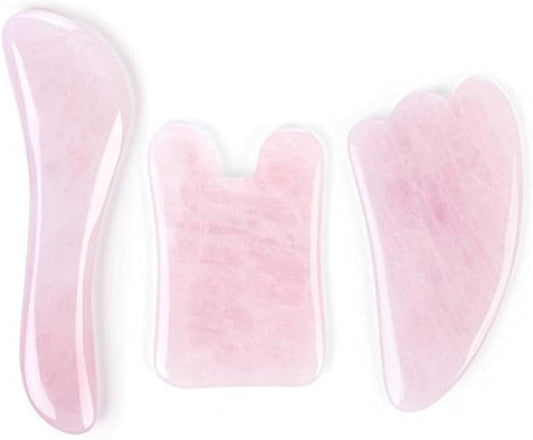Feng Shui Pink Rose Quartz Gua Sha Board-Therapeutic Relief and Skin Renewal -Premium All Natural Handmade Healing Stone W3462-Velvo Beauty