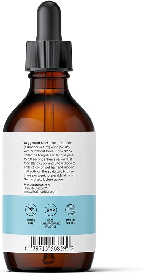 Liquid Biotin with Hair Vitamins - Vitamin C, E, B6 & Organic Coconut Oil - Liquid Biotin for Hair, Skin, Nails and Immunity Support-Velvo Beauty