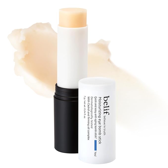 belif Moisturizing Eye Bomb Stick Eye Balm Firms and Reduces Fine Lines & Wrinkles | Radiant Eyes | with Shea Butter & Firming Oil Complex for Hydration & Elasticity | K-Beauty-Velvo Beauty