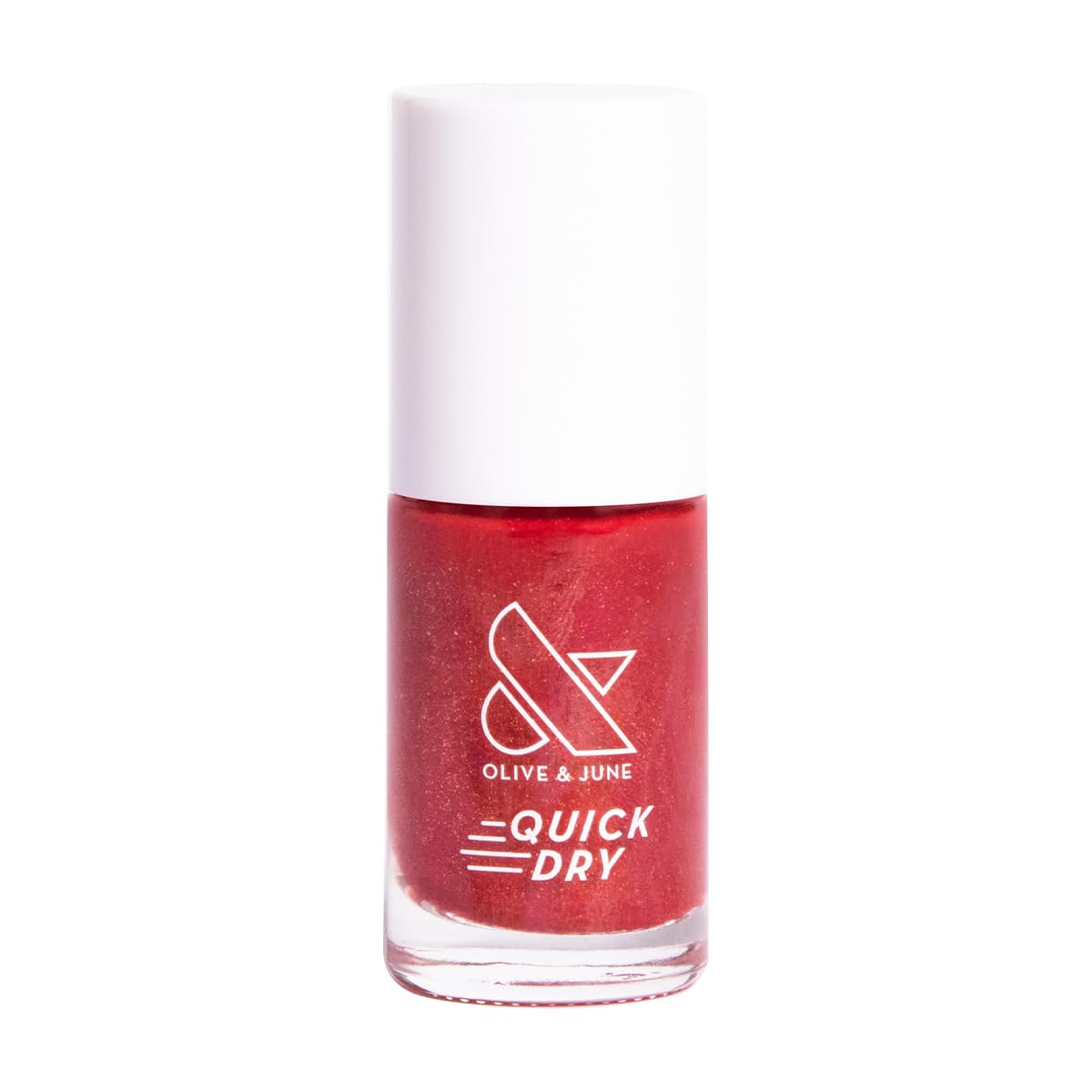 Olive & June Quick Dry Nail Polish | Instant, Fast-Drying, Smudgeproof Color | 15-free, Vegan, Cruelty-Free Formula | Lasts up to 5 Days | Salon-Quality Manicure at Home | Lippy | Shimmering Red-Velvo Beauty