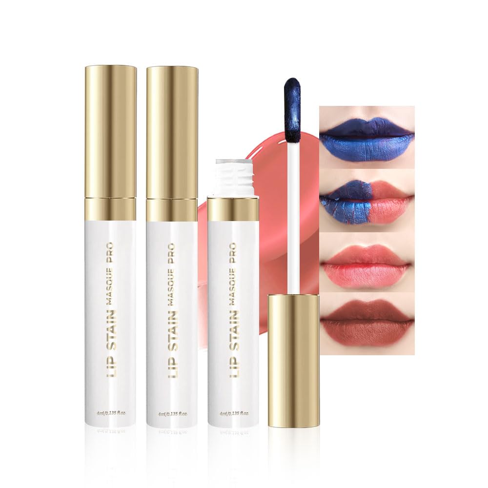 Lip Stain Peel Off Set–Long Lasting Waterproof Lip Tint, Smudge Proof Transfer Resistant Lip Stains Tattoo,High Pigment Matte Lip Color, Kiss Proof Peel Off Lip Stain Masque, Stay Lip Makeup 01+04-Velvo Beauty