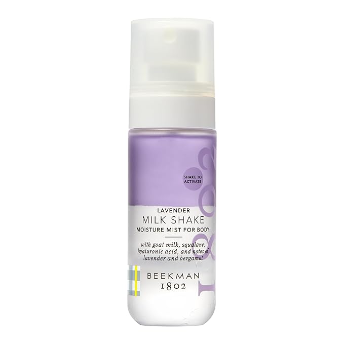 Beekman 1802 Lavender Milk Shake - Body Mist - 2.0 fl. oz - With Hyaluronic Acid & Jojoba Oil - Instantly Moisturizes, Hydrates & Softens - Good for Sensitive Skin - Cruelty Free-Velvo Beauty