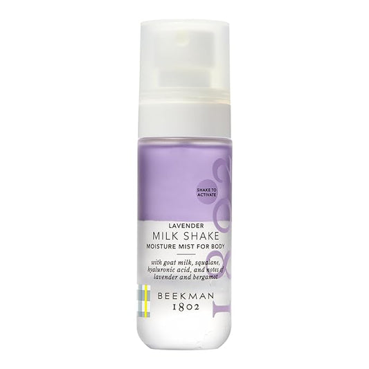 Beekman 1802 Lavender Milk Shake - Body Mist - 2.0 fl. oz - With Hyaluronic Acid & Jojoba Oil - Instantly Moisturizes, Hydrates & Softens - Good for Sensitive Skin - Cruelty Free-Velvo Beauty