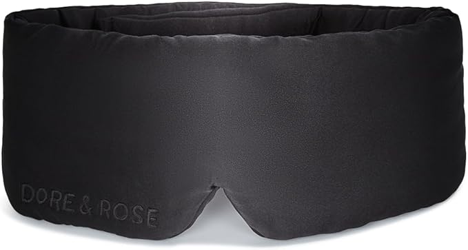 Dore & Rose Deep Sleep Mask Light Blocking, 23 Momme Mulberry Silk Eye Mask, Ultra Soft, Adjustable - Travel Sleeping Mask for Men & Women - Black-Velvo Beauty
