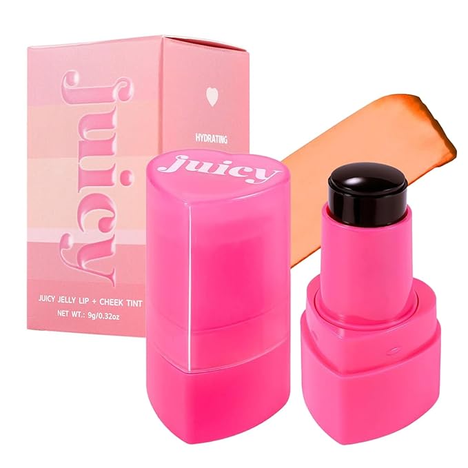 Cooling Water Jelly Tint Stick，Multi-Use Juicy Love Blush, 3-In-1cheek Blush & Eyeshadow & Lip Tinted Long-Lasting Moisture Stick，Bouncy Jelly Texture，Creates A Moist Watercolor Effect (#05, 0.32oz)-Velvo Beauty