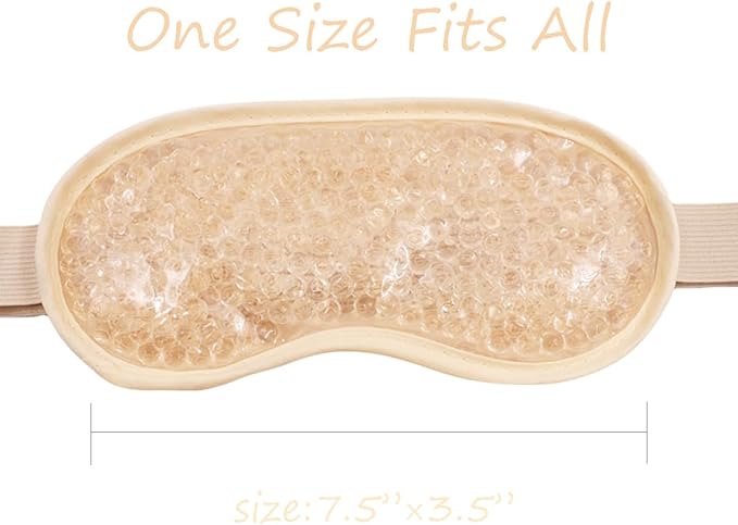 Gel Eye Mask, Cooling Eye Pads Reusable Small Ice Pack Under Eye Patches, Eye Hot Cold Treatment Pack for Redness, Pain Relief and Eye Relax (Champagne - 2count)-Velvo Beauty