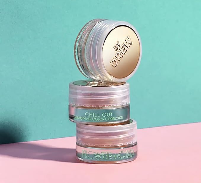 FLOWER Beauty By Drew Barrymore Chill Out Smoothing Color Correcting Cream - Conceals + Brightens Dark Circles - Hydrates + Moisturizes Skin - Makeup Infused With Vitamin E + Jojoba (Deep Peach)-Velvo Beauty