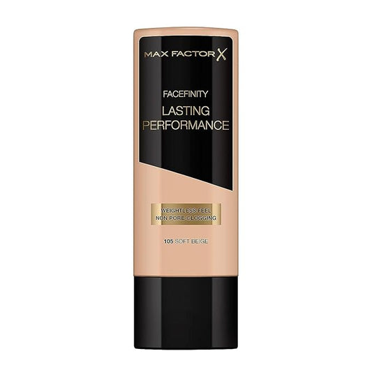 Facefinity Lasting Performance Foundation - 105 Soft Beige by Max Factor for Women - 1.18 oz Foundation-Velvo Beauty