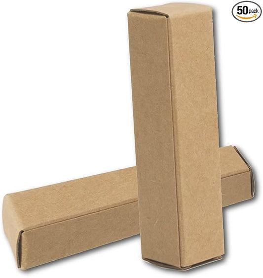 50 Pcs Lip Balm Containers Packaging Boxes, 2.67x0.7x0.7 Inch Wrapping Box for 0.15Oz Lipbalm Round Tubes, 5.5ml DIY Lipsticks Kraft Paper Package Boxes-Velvo Beauty