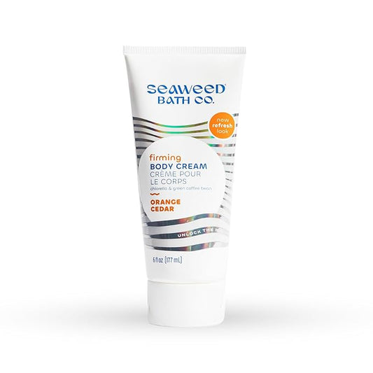 Seaweed Bath Co. Firming Body Cream, Orange Cedar Scent, 6 Ounce, Skin Toning Hand & Body Lotion Moisturizer for Dry Skin, with Sustainably Harvested Seaweed, Chlorella, Green Coffee Bean-Velvo Beauty