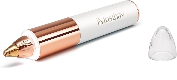 Portable Eyebrow Hair Remover for Women – Painless, Fast & Precise Flawless Electric Razor & Epilator for Eyebrow, Nose, Ear Hair Removal – 18K Gold-Plated, 360° LED Light-Velvo Beauty