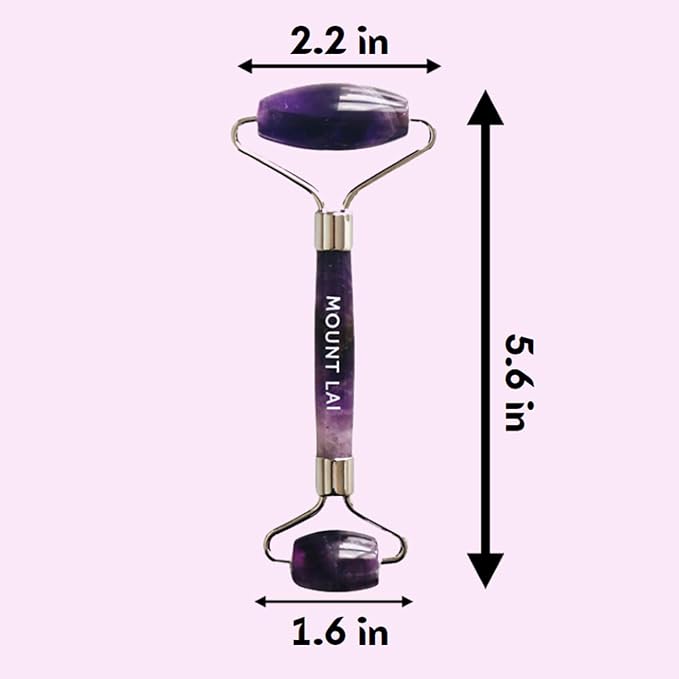 Mount Lai De-Puffing Amethyst Face Roller – The Stone of Tranquility, Facial Massager to Soothe, Calm & De-Puff Sensitive Skin, A Self-Care Ritual for Radiance-Velvo Beauty