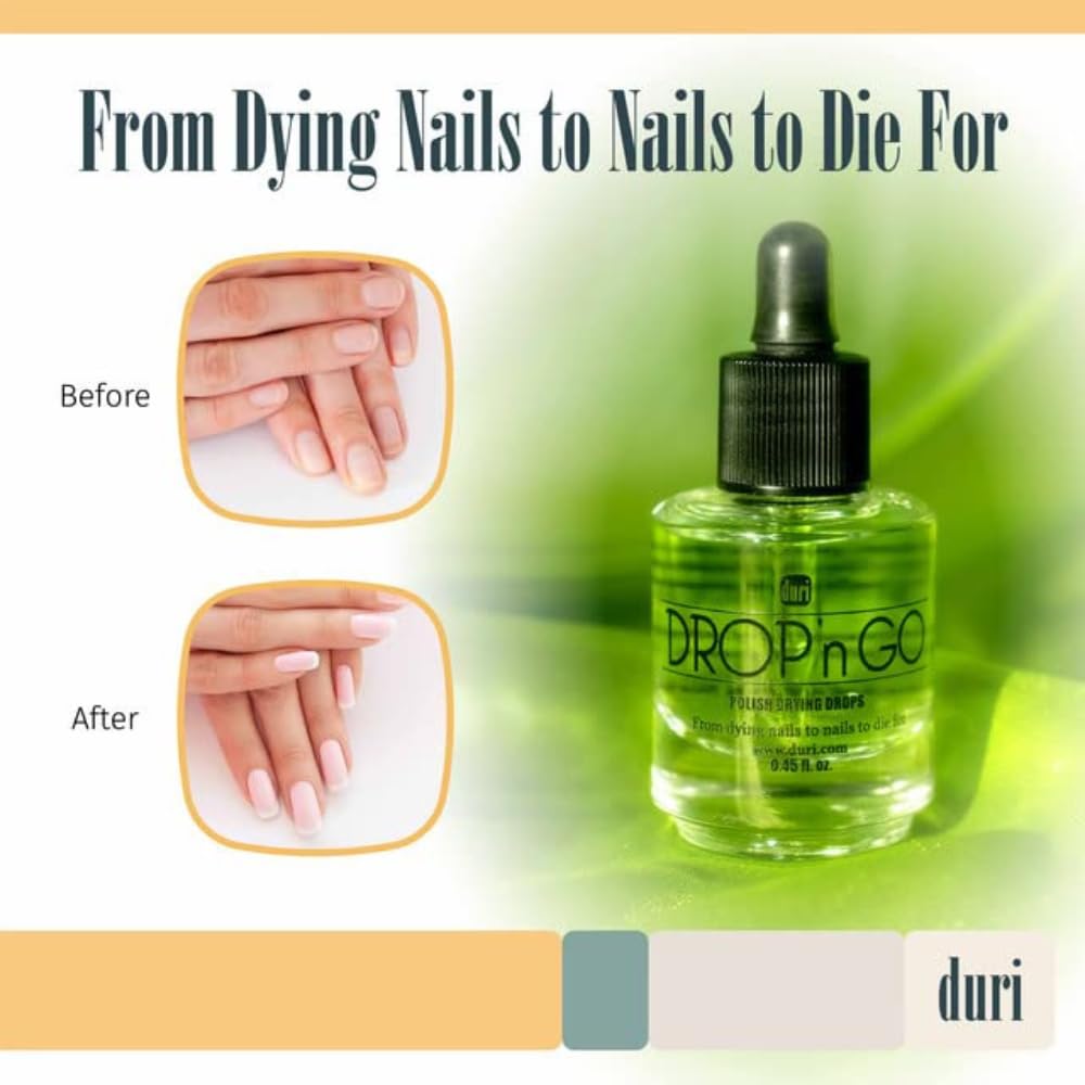 duri Drop'n Go Quick Dry Nail Drops - Fast Drying Drops for Long Lasting Nail Polish 0.45 fl. oz. (Pack of 1)-Velvo Beauty