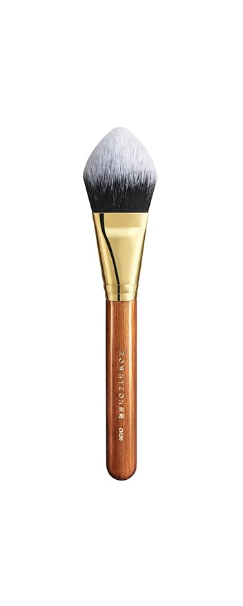 Desert Oak Series BloomFluff Powder Brush - 45mm Giant Heart-Shaped Face Brush for Setting Powder & Bronzer, Luxury Bubinga Handle (CM 196)-Velvo Beauty