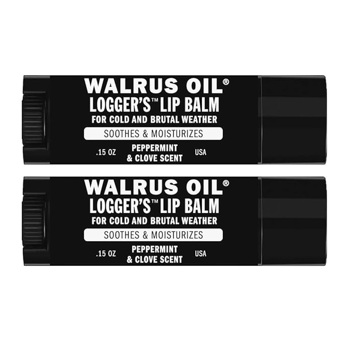 WALRUS OIL - Logger's Lip Balm, 2-Pack, 100% Vegan, Made with Candelilla Wax, Almond Oil, Coconut Oil, Jojoba Oil, and Natural Ingredients.-Velvo Beauty