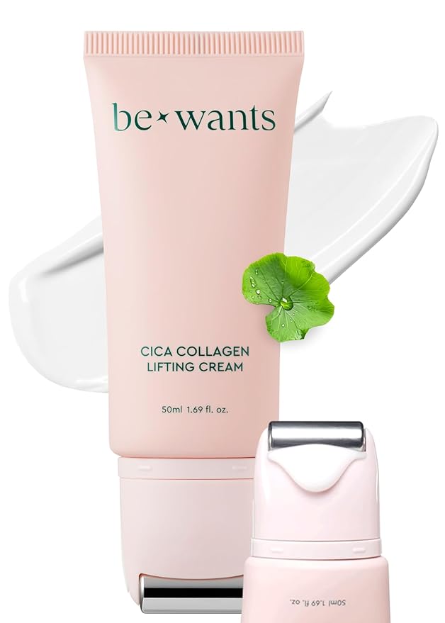 Bewants gua sha neck cream roller, korean neck cream with massage roller, rapid lift neck serum roll on, moisturizer for tightening skin with centella asiatica (1 Pack)-Velvo Beauty
