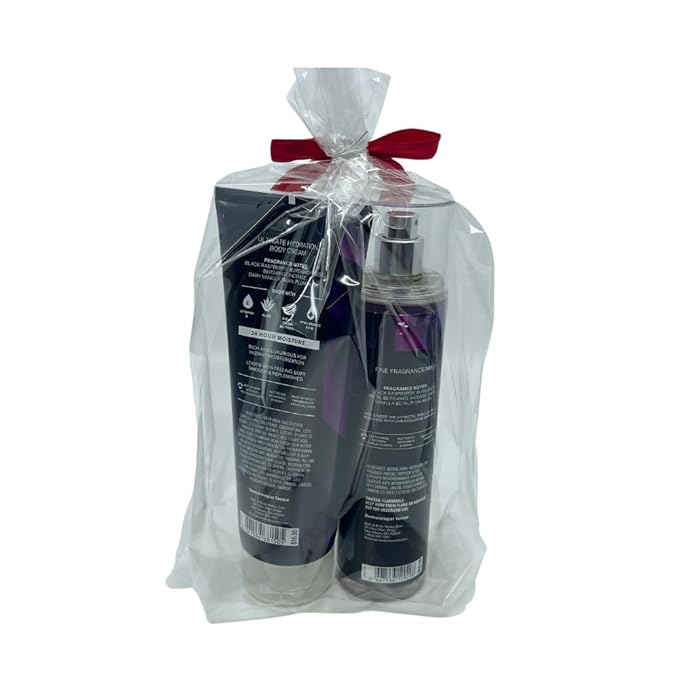 Bath & Body Works DARK KISS 2-piece Gift Set with a Red Bow for Holidays & Gifts - Fine Fragrance Mist & Ultimate Hydration Body Cream-Velvo Beauty
