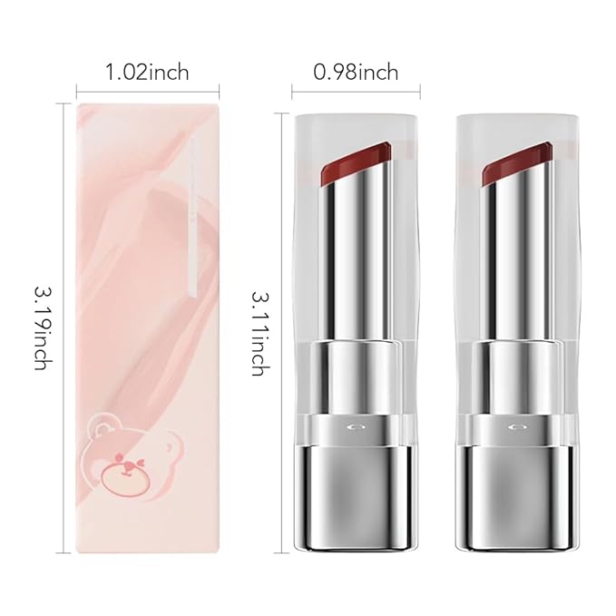 2Pcs Tinted Lip Balm Moisturizing Lipstick – Warm Orange Brown & Deep Rose Color Bean Paste Sheer Hydrating Lip Color for Dry Lips Nourishing Lip Balm for All Women with a Subtle Natural Scent-Velvo Beauty