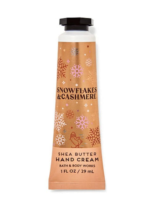Bath & Body Works Snowflakes & Cashmere Shea Butter Travel Size Hand Cream 1oz (Package Artwork Varies)-Velvo Beauty