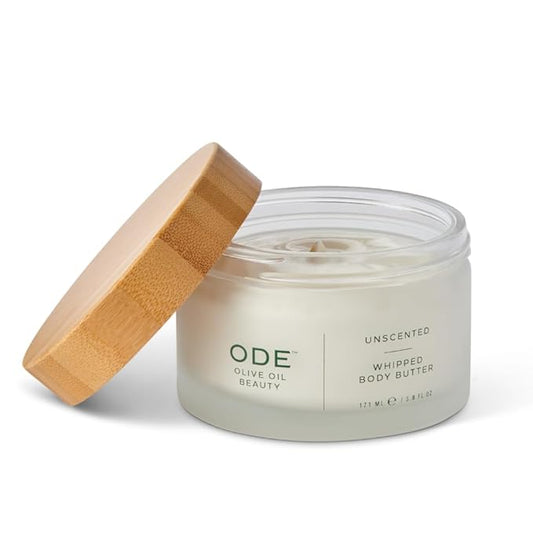 McEvoy Ranch Whipped Body Butter | ODE Olive Oil Beauty | 5.8 FL OZ | Crafted with Organic EVOO, Hyaluronic Acid, Organic Shea & Cocoa Butters | Nourishing, Brightening, Firming (Unscented)-Velvo Beauty