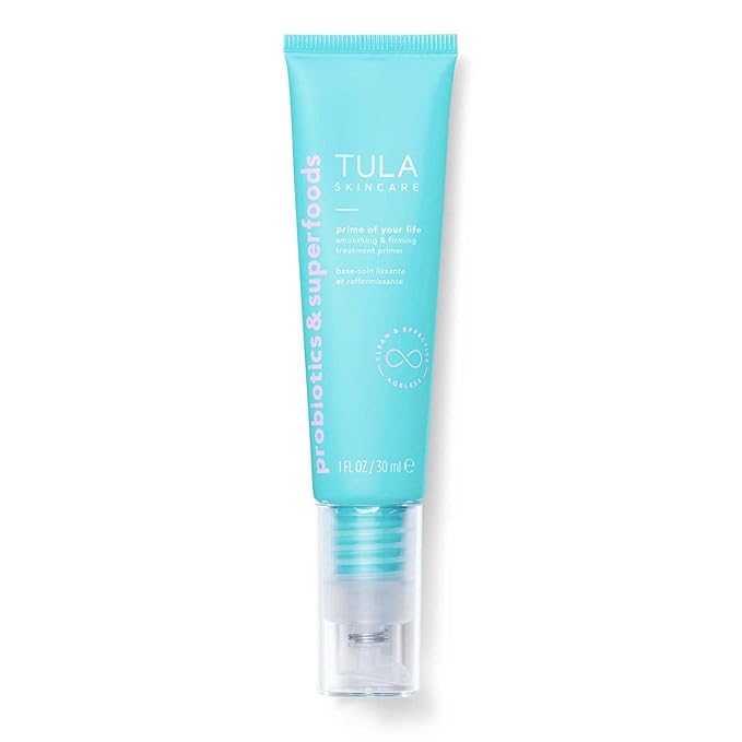 TULA Skin Care Prime of Your Life Smoothing & Firming Treatment Primer - Skincare-first treatment primer that delivers a plumped up, radiant soft focus finish, 1 fl. oz.-Velvo Beauty
