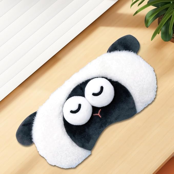 PERFECTSIGHT Sleep Eye Masks, Cute Plush Sleep Eye Cover Lightweight Adjustable Eyeshade Faux Fur Mask Cover for Women Men Sleep Travel Nap (Sheep)-Velvo Beauty