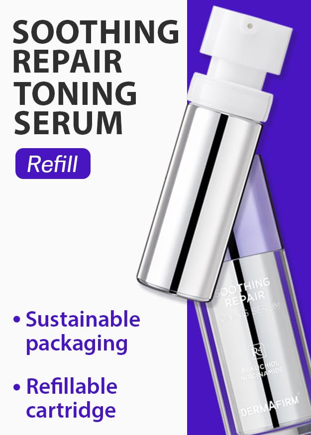 [Refill] DERMAFIRM Soothing Repair Toning Serum R4 - Korean Bakuchiol Retinol Niacinamide & Peptide Face Serum for Wrinkles - Calming, Moisturizing & Correcting- Paraben-Free, Cruelty-Free, 1.01 fl oz-Velvo Beauty
