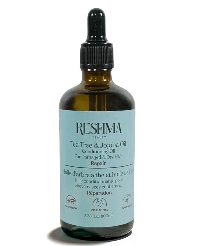 Reshma Beauty Tea Tree & Jojoba Oil – Henna Infused Conditioning Oil for Dry & Damaged Hair | Hydrates, Repairs & Strengthens-Velvo Beauty