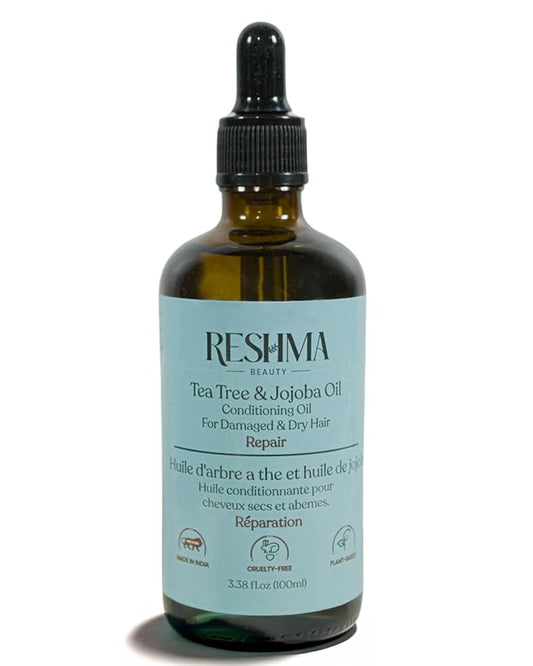 Reshma Beauty Tea Tree & Jojoba Oil – Henna Infused Conditioning Oil for Dry & Damaged Hair | Hydrates, Repairs & Strengthens-Velvo Beauty