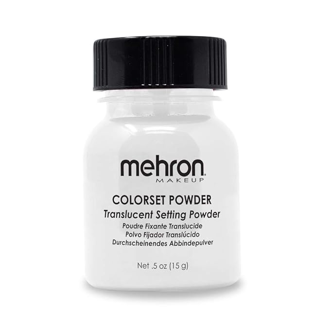 Mehron Makeup Colorset Powder | Translucent Powder Setting Powder | Face Powder For Special Effects, Halloween, & Film 0.5 oz (14 g)-Velvo Beauty
