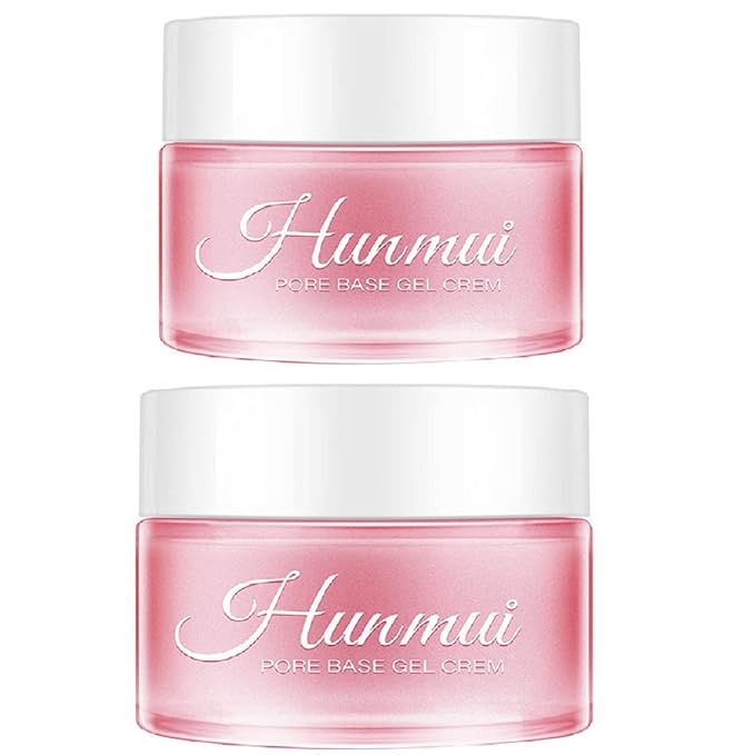 2PCS Hunmui Face Primer Pore Base Gel Cream Cover Pores Water Embellish Skin Silky Finish Primer, Remove Oils Isolating Pore Light Weight Primer Natural Make Up To Flawless Face Firming Moisturizers-Velvo Beauty