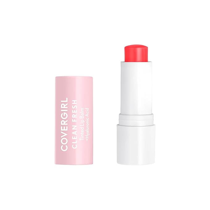 CoverGirl Clean Fresh Tinted Lip Balm, Vegan Formula, Hydrating, Natural Finish, Cruelty Free, Life is Pink, 1 Count-Velvo Beauty