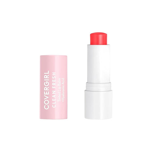 CoverGirl Clean Fresh Tinted Lip Balm, Vegan Formula, Hydrating, Natural Finish, Cruelty Free, Life is Pink, 1 Count-Velvo Beauty
