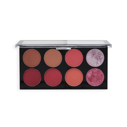 Makeup Revolution Ultra Blush Makeup Palette, Bronzer & Highlighter, Includes 8 Shades, Gluten free, Vegan & Cruelty Free, Sugar & Spice, 13g-Velvo Beauty