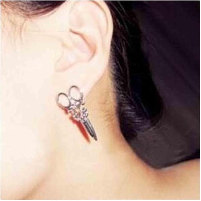 Punk Scissors Stud Earrings Gold Barber Earrings Minimalist Petite Earrings Personalized Earrings for Women and Girls Hair Stylist Gifts-Velvo Beauty