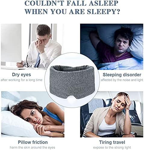 FRESHME Cotton Eye Mask for Sleeping in Gift Box - Soft and Adjustable Extensions Sleep Mask with Earplugs and Pouch for Women and Men, Blackout Cover for Night Travel Relaxation-Velvo Beauty