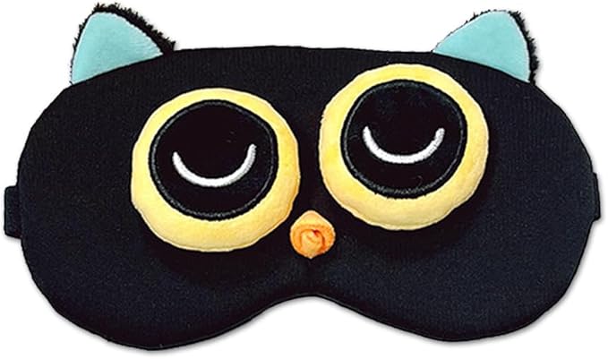 PERFECTSIGHT Owl Sleep Eye Masks, Cute Plush Sleep Eye Cover Lightweight Adjustable Eyeshade Faux Fur Mask Cover for Women Men Sleep Travel Nap-Velvo Beauty
