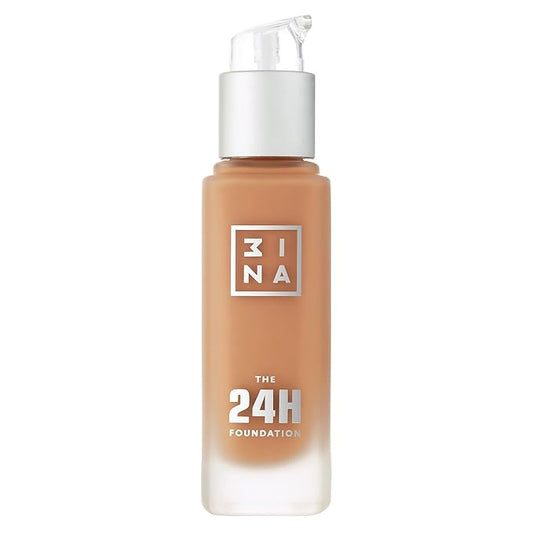 3INA The 24H Foundation 654-24H Long-Wearing Formula - Medium To High Buildable Coverage - Smooth Matte Finish - Expanded Shade Selection - Waterproof, Cruelty Free, Vegan Makeup - 1.01 Oz-Velvo Beauty