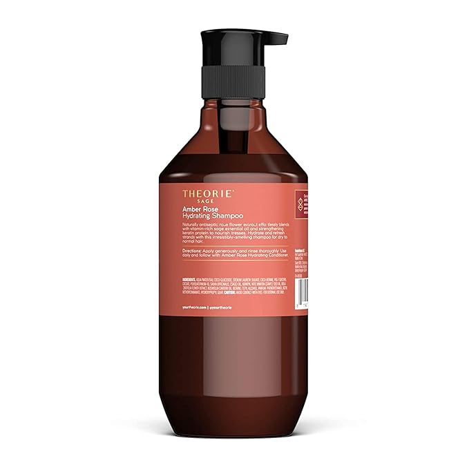 Theorie Amber Rose Hydrating Shampoo- Refresh & Hydrate, Irresistible Scent of Rose, Jasmine & Amber, Suited for All Hair Types-Color & Keratin Treated Hair, 400ML-Velvo Beauty