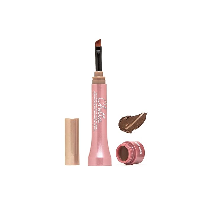 Chella Eyebrow Cream, Delightful Deep Brown - Vegan, Cruelty Free, Paraben Free, Gluten Free Eyebrow Pomade Makeup - Long Wearing, Velvet Consistency, Water Resistant-Velvo Beauty