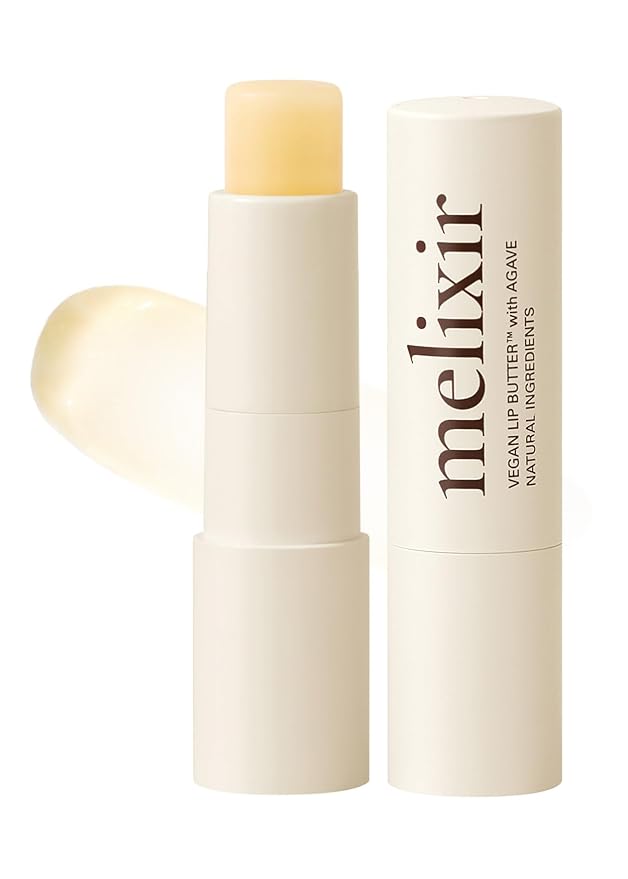 Melixir Vegan Lip Butter #01 Agave(Clear), Hydrating Tinted Lip Balm Stick, Bee-Free, Petrolatum-Free, Plant-Based With Shea Butter, Nourishing Care for Dry, Chapped Lips, Natural Finish-Velvo Beauty