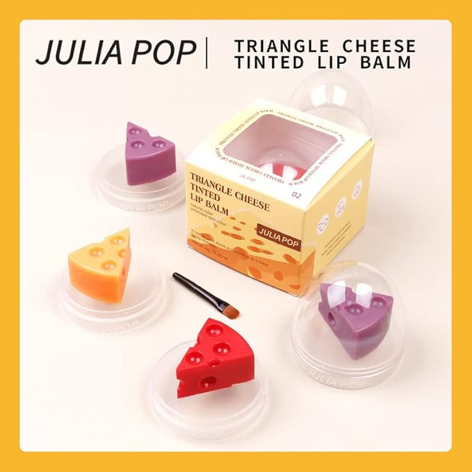 AKARY Triangle Cheese Tinted Lip Balm, Natural Moisturizing Lip Care All-day Moisture, Daily Lip Balm for Dry Cracked Skin, Soothing, & Refreshing, Hydration Treatment & Lip Care-Velvo Beauty