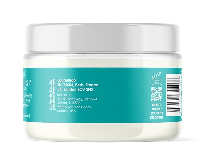 Moisture Supreme Fragrance Free Hair Masque | Deep Conditioner for Men, Women, or Kids with Curly Hair | Hair Products for Naturally Curly Hair 12 oz | Made in the USA-Velvo Beauty